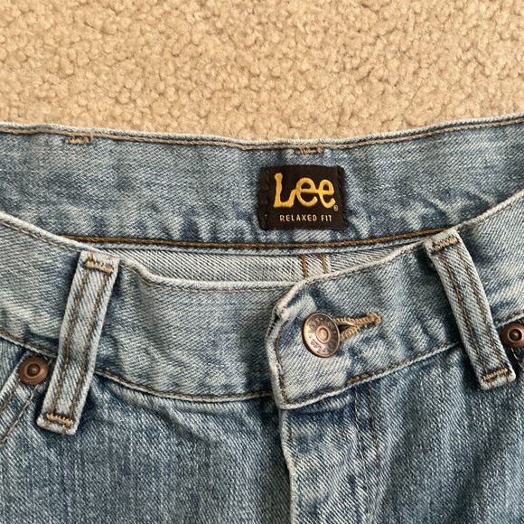 Lee Relaxed Fit Mens Denim Blue Jeans Size‎ 34X29 Flat Front 5 Pocket - Picture 3 of 6